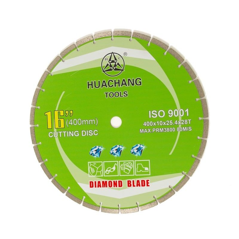 مكبس بارد عالي الجودة 16 بوصة 400 × 2.6 / 3.4 × 10 × 25.4 مم × 28T شفرة ماسية مقسمة للأغراض العامة ، الحجر