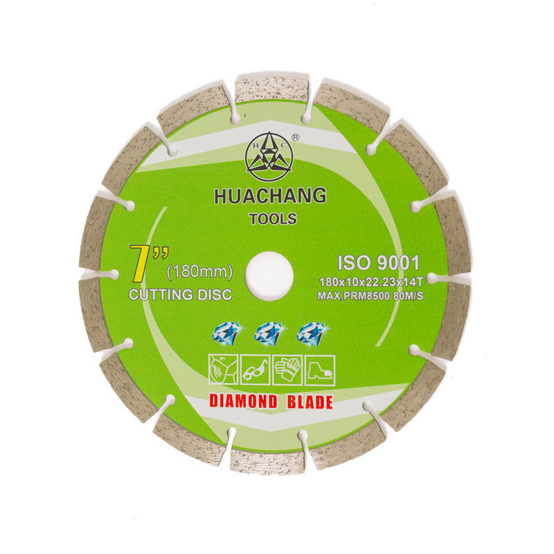 مكبس بارد مقاس 7 بوصة 180 × 1.6 / 2.2 × 10 × 22.23 × 14 طن شفرة ماسية مقسمة للأغراض العامة والحجر والخرسانة